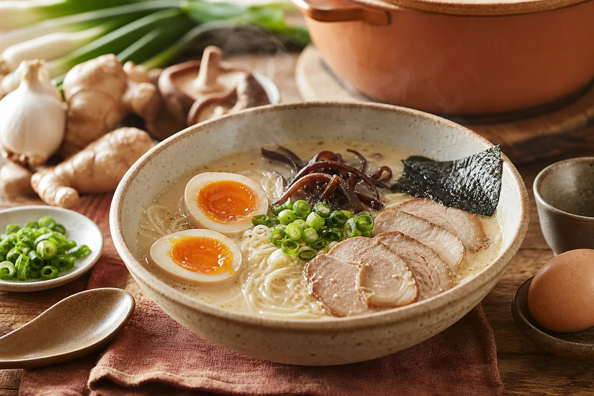Ramen tonkotsu : un bouillon crémeux simplifié en cocotte en 4 heures